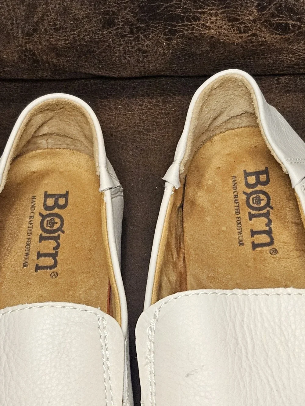 11 Born Allan Driving Shoes Moccasins Loafers Slip On White/off-white